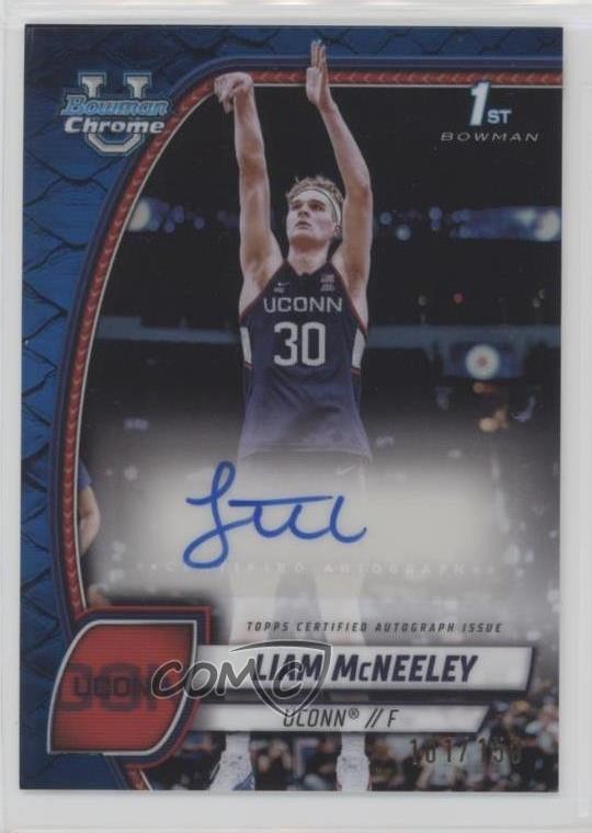 2024-25 Bowman U Chrome Blue Reptilian Refractor 101/150 Liam McNeeley #52 Auto