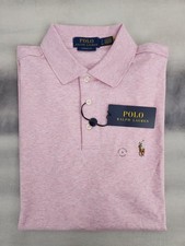 Polo Ralph Lauren Classic Fit Soft Touch Pink HTR Polo Shirt Men's Size Small