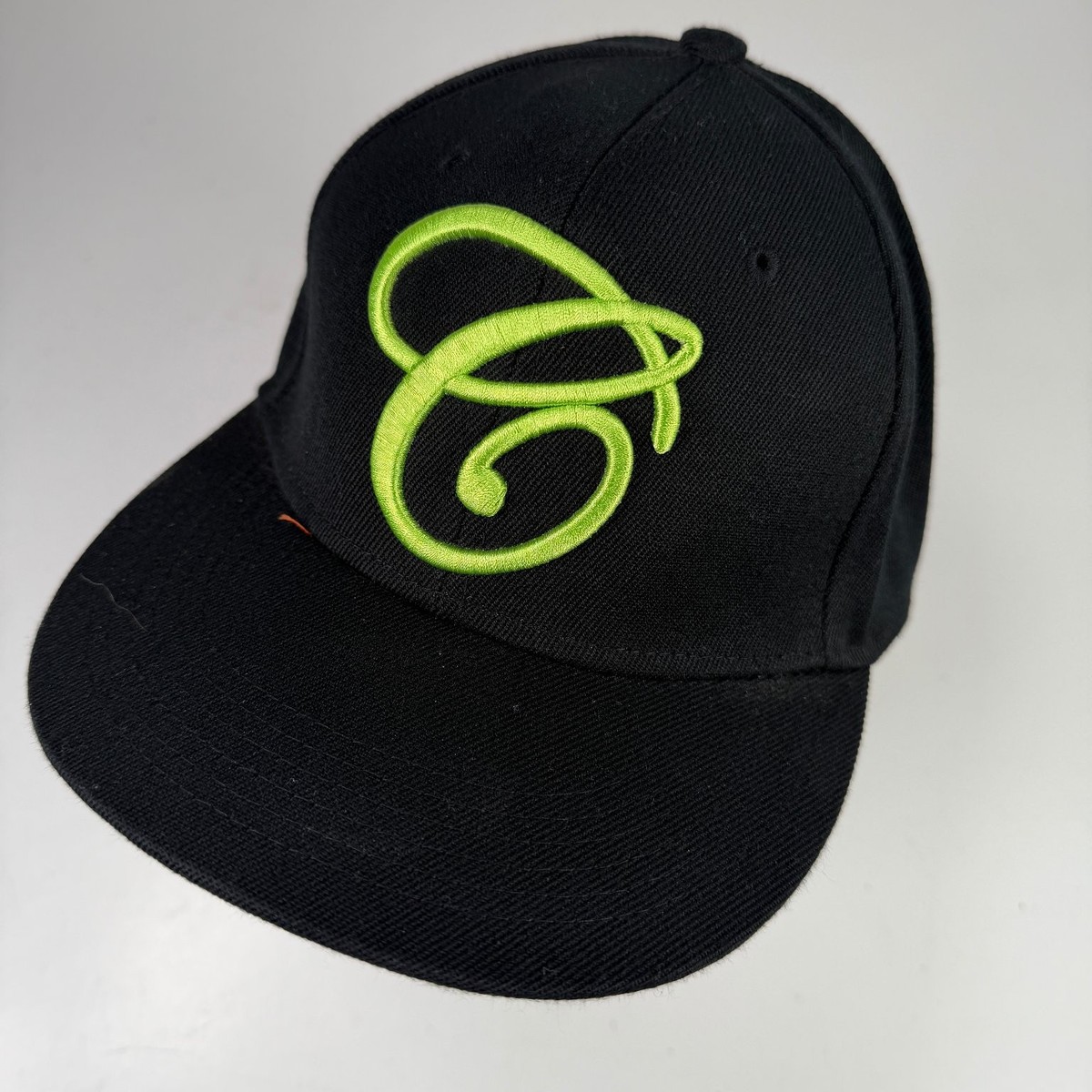 COOGI Hat Baseball Cap Men's 7 1/4 Black Neon Green Embroidered