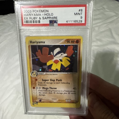 Hariyama 8/109 Holo Rare - 2003 Pokémon EX Ruby & Sapphire- PSA 9 MINT - LOW POP