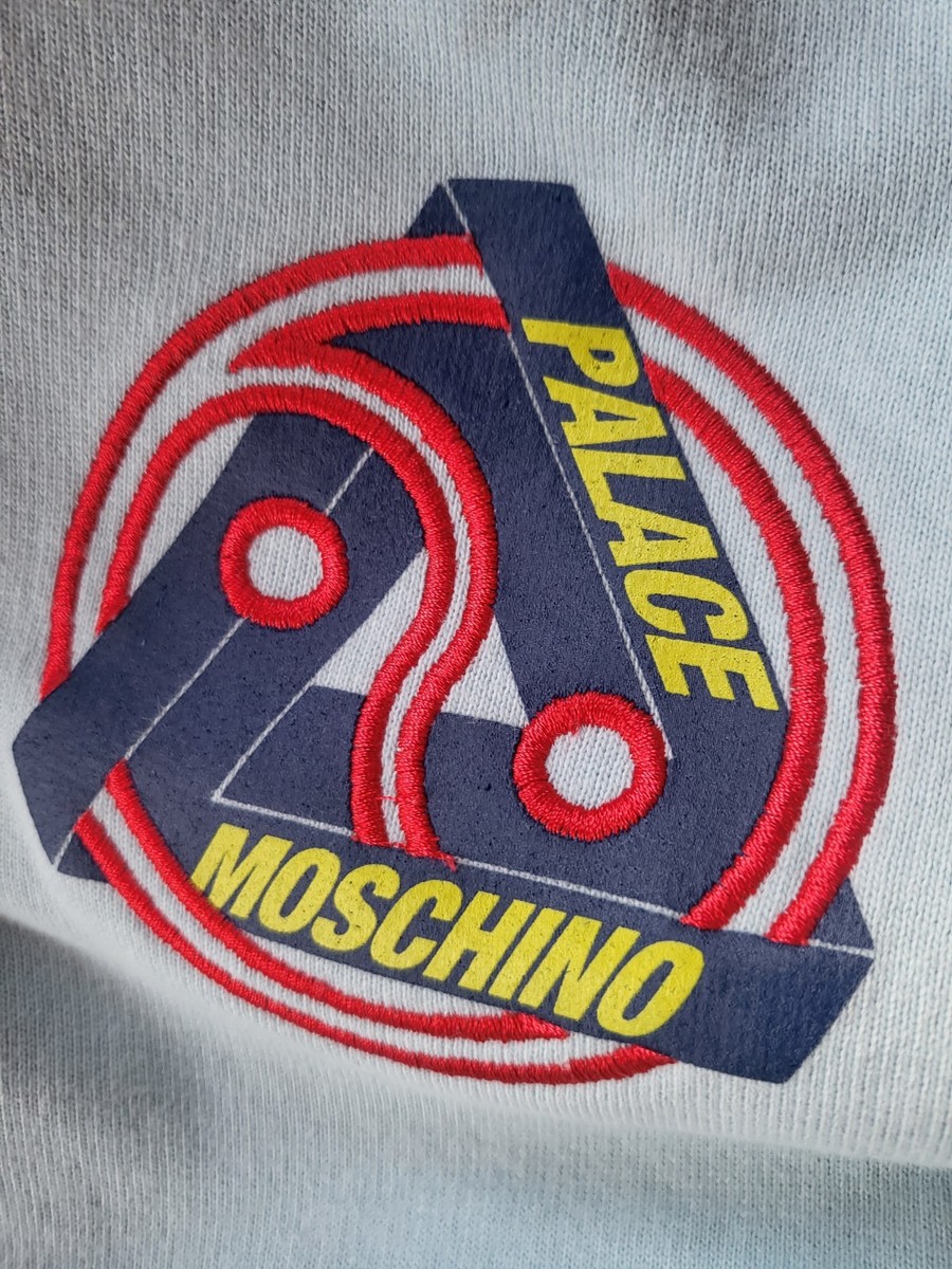 Moschino X Palace Light Blue Graphic Print Hoodie Sweatshirt Men