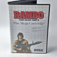 Sega Master System Rambo First Blood Part 2 Case & Cartridge No Manual Untested 