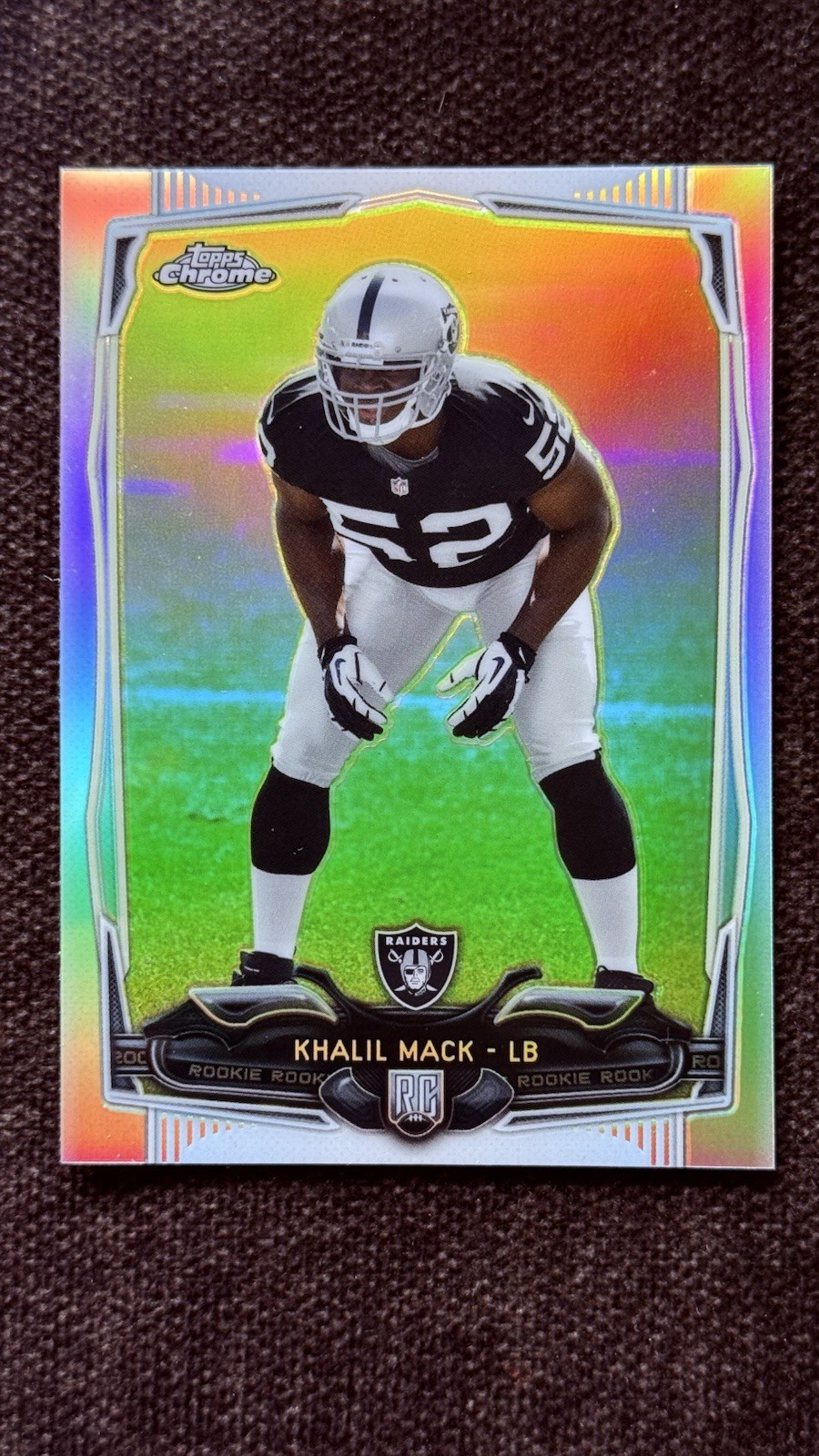 KHALIL MACK 2014 TOPPS CHROME ROOKIE RC REFRACTOR RAIDERS NFL #184 FRESH PULL