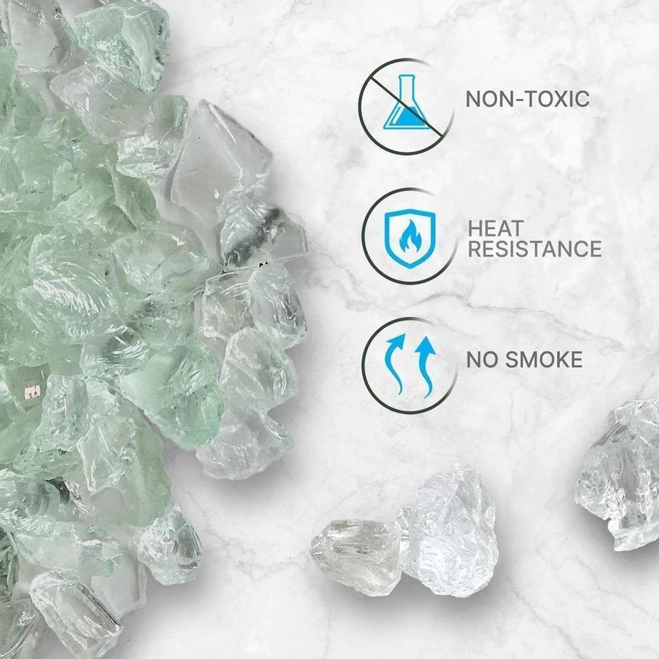 Vidrio contra incendios SereneLife para chimenea pieza de repuesto SLFPTL y roca de vidrio Foto 3 de 4