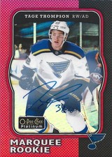 2017-18 Tage Thompson Platinum  Red rainbow  Auto Rookie  OPC
