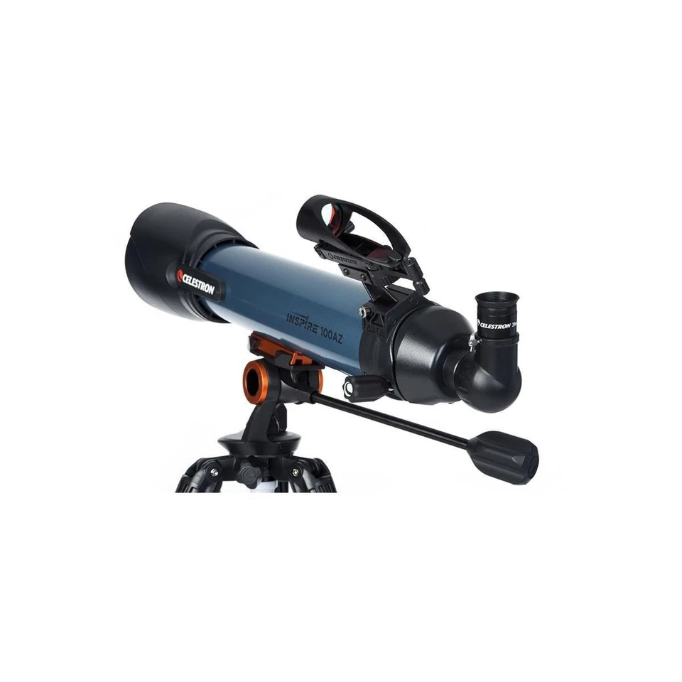 Inspire 100AZ Refractor Telescope with Built-in Smartphone Adapter, Blue - Image 4 of 4