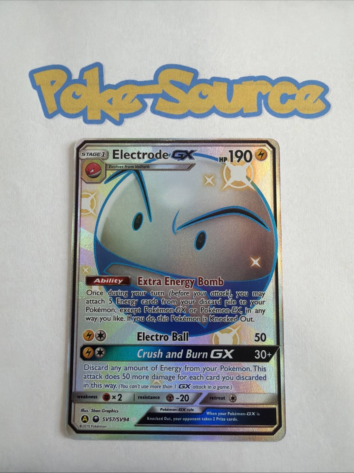 Electrode GX SV57/SV94 Hidden Fates Shiny Vault Shiny Holo Rare Near Mint / Mint