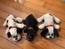 Lot Of 3 Vintage Tonka Pound Puppies 8 Brown, White w/ Spots Gray
