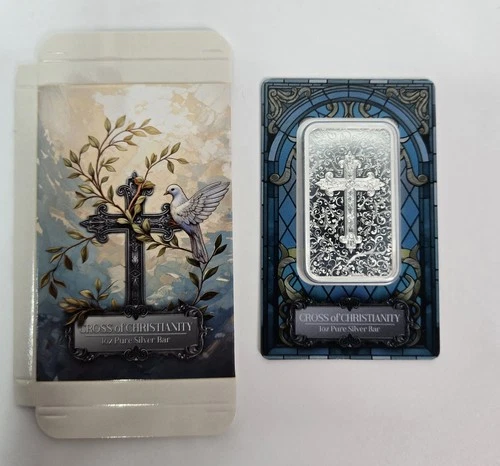 Cross Of Christianity - 1 Oz .999 Fine Silver Bar 2026 Pamp Assay