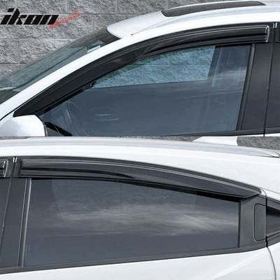 3D JDM Mugen Style Smoked Window Visors For Honda HR-V HRV 2016-2022 - 4-Piece Set, Adhesive Mount