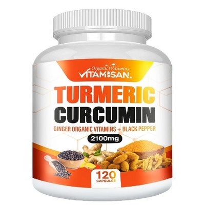 Turmeric Curcumin 2100mg   120 Capsules with Ginger and Black Pepper   USA