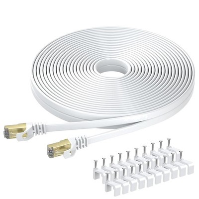 Ethernet Kabel Cat 7, Cat 8, LAN, High Speed, 25 m, White, Netzwerkkabel