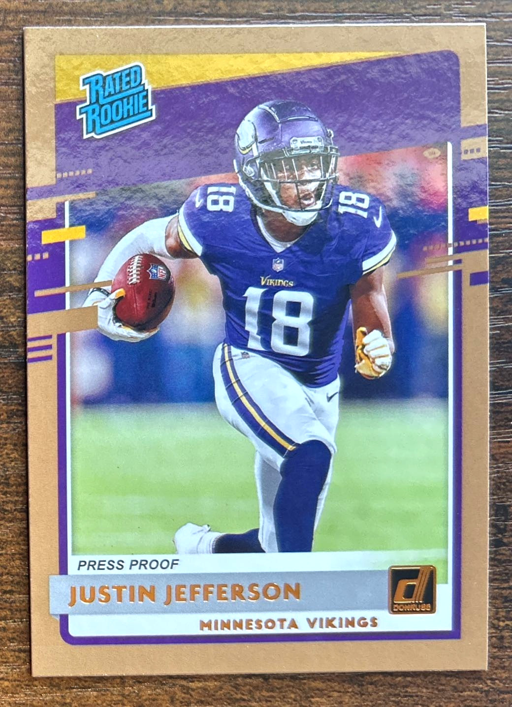 JUSTIN JEFFERSON (RC) rookie - 2020 Donruss Press Proof #313 - BRONZE