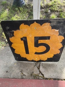 Vintage Original Highway Sign ,  Highway 15, 24x24 Kansas