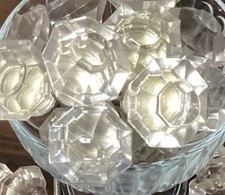 LoT Of 12 Single Clear Glass Cabinet Knobs/Pulls Kitchen / Drawers/Bathroom Reno