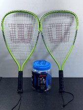 2X Wilson Express Titanium 22" Neon Racquets Crushing Power Penn Racquetballs