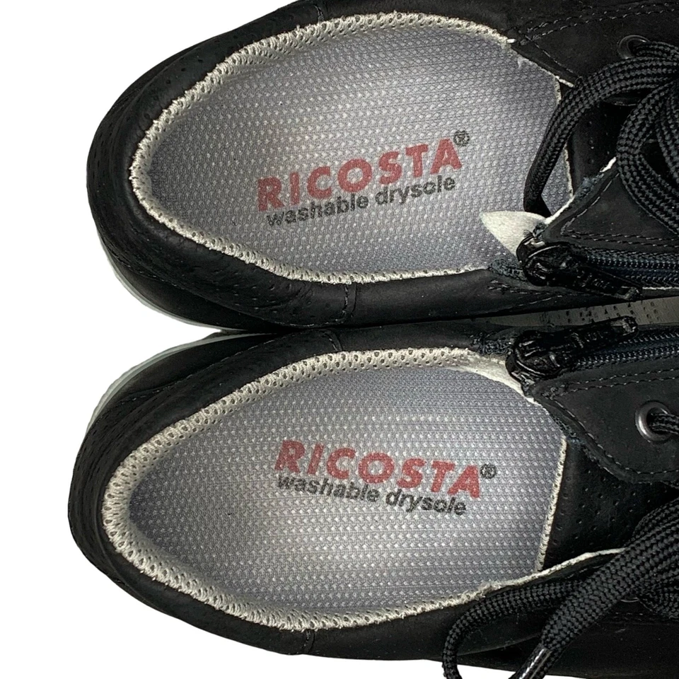 Kids Ricosta German Made Suede Leather Sneaker Shoes Comfortable Black- 41 / 9.5 - Image 4 of 4