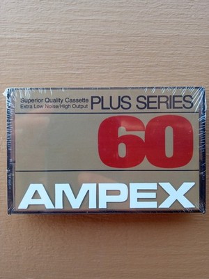 NOS AMPEX 60 Plus Series Superior Quality Blank Cassette Tape Sealed Vintage 