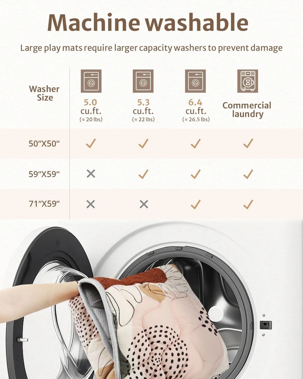 Crawling Mat for Infants - Thick Foam 50x50 Play Mat with Unique Boho Design
