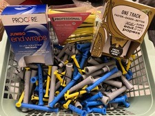 Lot of Plastic Hair Perm Rods And End Wraps/Papers Vintage Some New