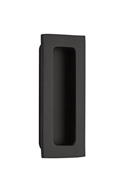 Emtek, Modern Rectangular, Flush Pull, 1-3/4'' x 4'', Flat 4 inches, Black