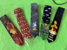 Vintage The Simpsons Bart Homer Neck Ties Lot Of 5 NEW 90s Y2K