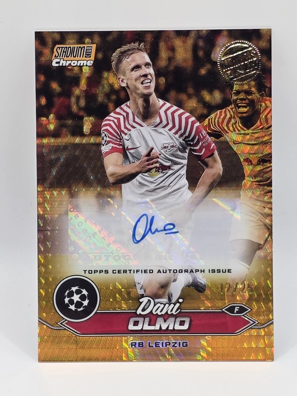 2023 Topps Stadium Chrome Uefa Auto 🇪🇸 Dani Olmo Members only Orange Prism/25 