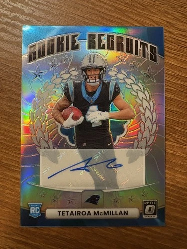 2025 Panini Optic Tetairoa McMillan Rookie Recruits Silver, Auto #/199 OROY Mint