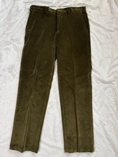 Orvis Brisbane Moss Corduroy Pants Mens 36/33 Green Cuffed Thick Heavy Straight