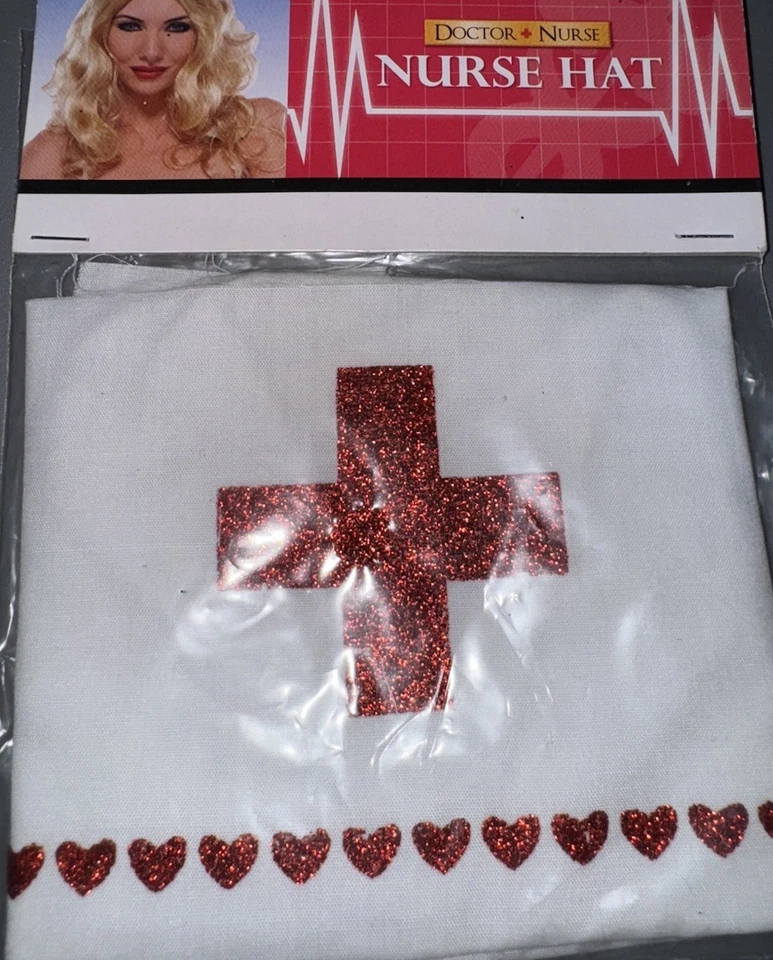 WHITE NURSE HAT COSTUME HAT CAP DOCTOR HOSPITAL - Image 2 of 2