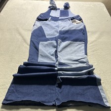 Y2K 2000s Patchwork Colorblock Overalls Mens 33" inseam Beyond Baggy Wide Leg