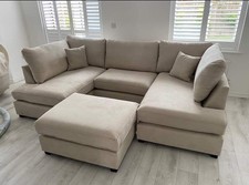 Brand New | Beige Cinema u shape sofa |  with foot stool 