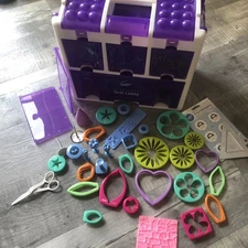 Purple Wilton Baking Caddy Tool Storage Cake Decorating Case & Tools Lot