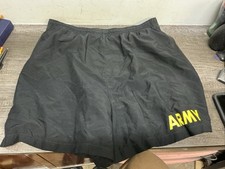 US Army APFU Trunks Medium Black Gold PT Shorts Physical Fitness Lined Uniform