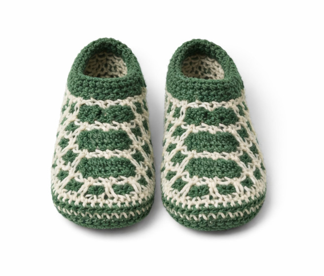 Hand Knit Wool Slipper Socks Handmade Cozy Warm House Shoes Winter pack of 2 image 2