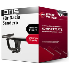 Für Dacia Sandero III (Oris) Anhängerkupplung starr + E-Satz 13pol universell