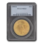 1909/8 $20 St. Gaudens Gold Double Eagle MS-63 PCGS