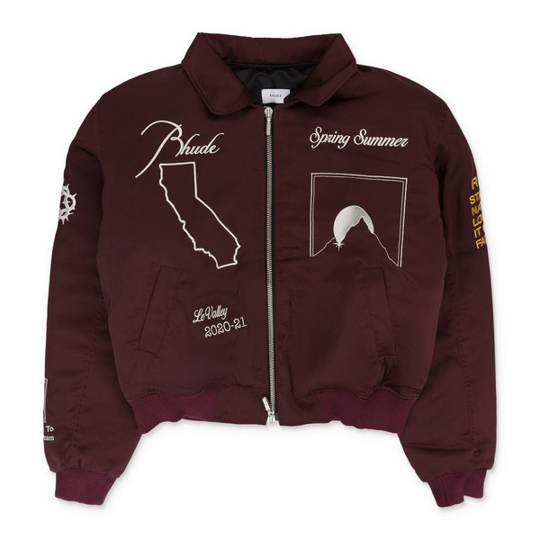 NWT RHUDE MAROON SIGNAL BOMBER SIZE S $1380