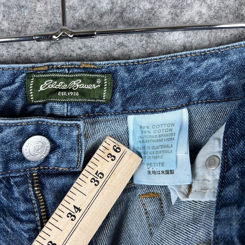 Eddie Bauer Jeans Womens 10 Petite Blue Straight Leg Denim Pants Ladies - Picture 8 of 13