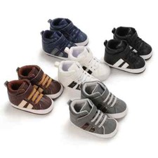 Non-Slip Baby Boys Girls Infant Soft Sole Bottom Sport Sneakers Size 0-18 Months