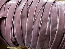 vintage 3/8" mauve rose velvet ribbon trim 3yds made in Switzerland