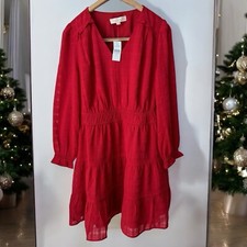 NWT Ann Taylor Loft Textured  Embossed Pleated Flare Dress Size 10P  Christmas