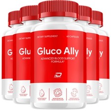 (5 Pack) Gluco Ally Blood Support Capsules - Gluco Ally Advanced Supplement