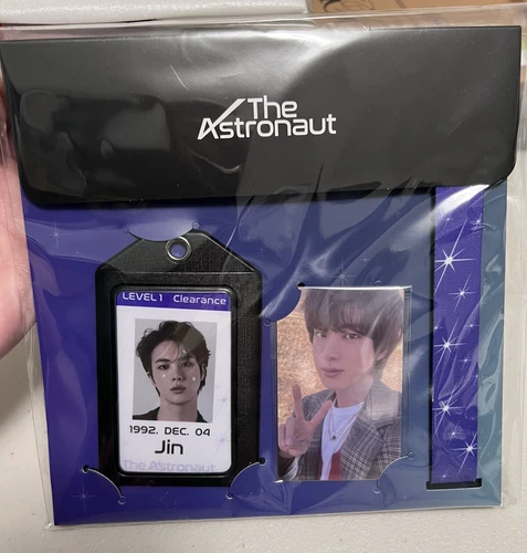 Juego de Portatarjetas de Identificación Oficial BTS JIN El Astronauta-NUEVO/SELLADO