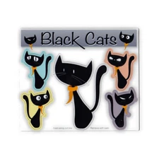 Magnet Variety Pack (5 Magnets) - Black Cats (Halloween) - Refrigerators, Cars