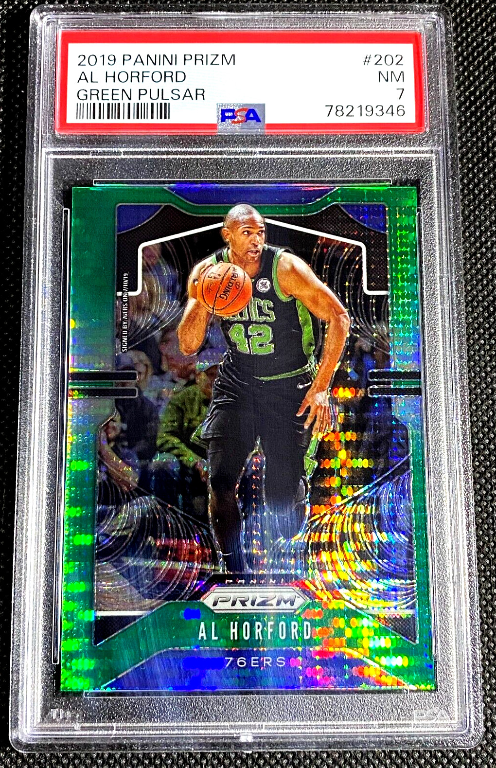 PSA 7 NM 2019 PANINI AL HORFORD GREEN PULSAR PRIZM #202 SP /25 CELTICS G5126 view 1