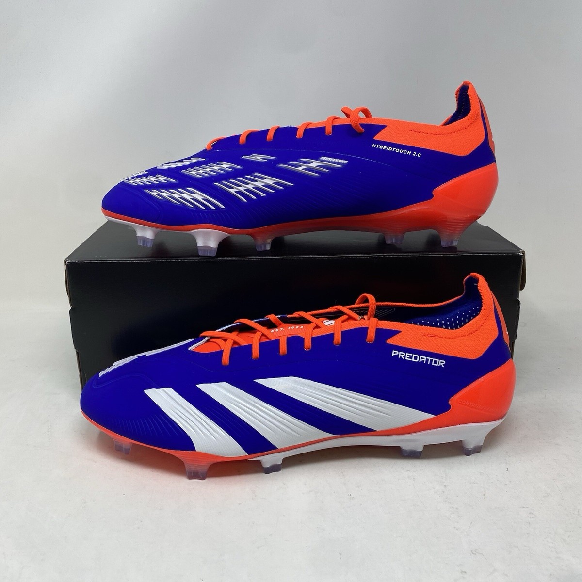 Men's Adidas Predator Elite FG Orange Blue Soccer Cleats Men's Adidas Predator Elite FG Orange Blue Soccer Cleats