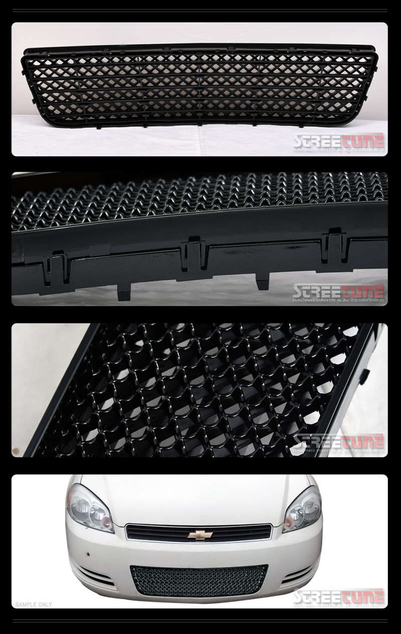 Black Bentley Mesh Front Lower Bumper Grille ABS For 06-13 Impala/14-16 Limited