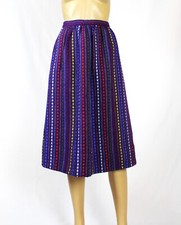Vintage 1950s/50s Purple Ethnic Weave Wool Knit Skirt 1960s/60s