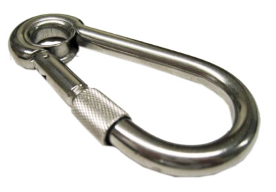 10mm EDELSTAHL MARINE KARABINER HAKEN mit ÖSE + SCHRAUBMUTTER Boot Seil Kette